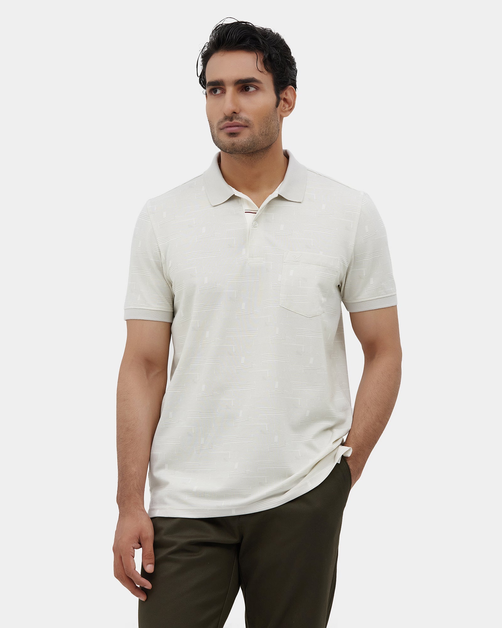 Off White Printed Polo - Mac