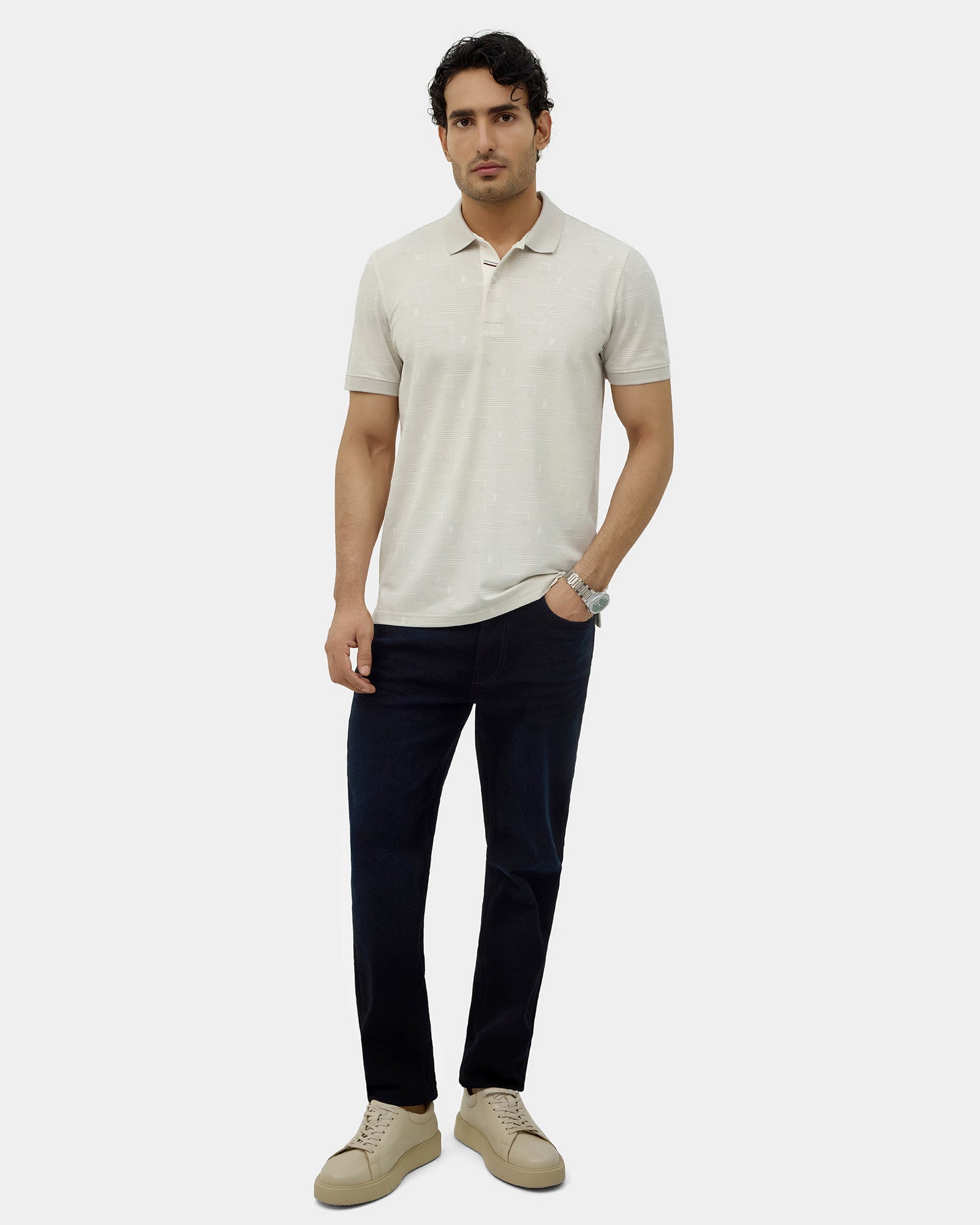 Off White Printed Polo - Mac