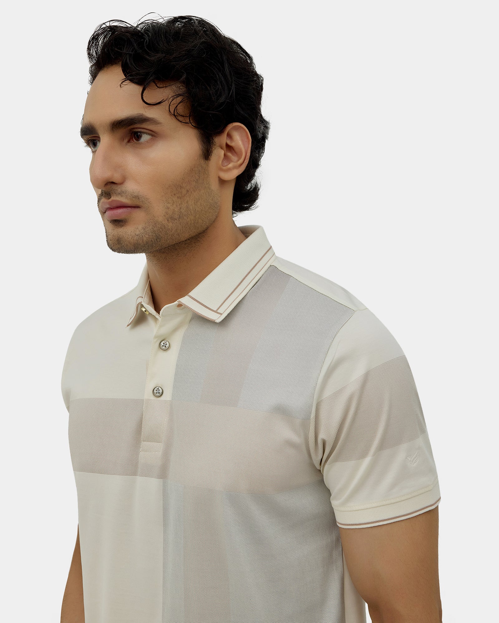 Off White Printed Polo - Muki