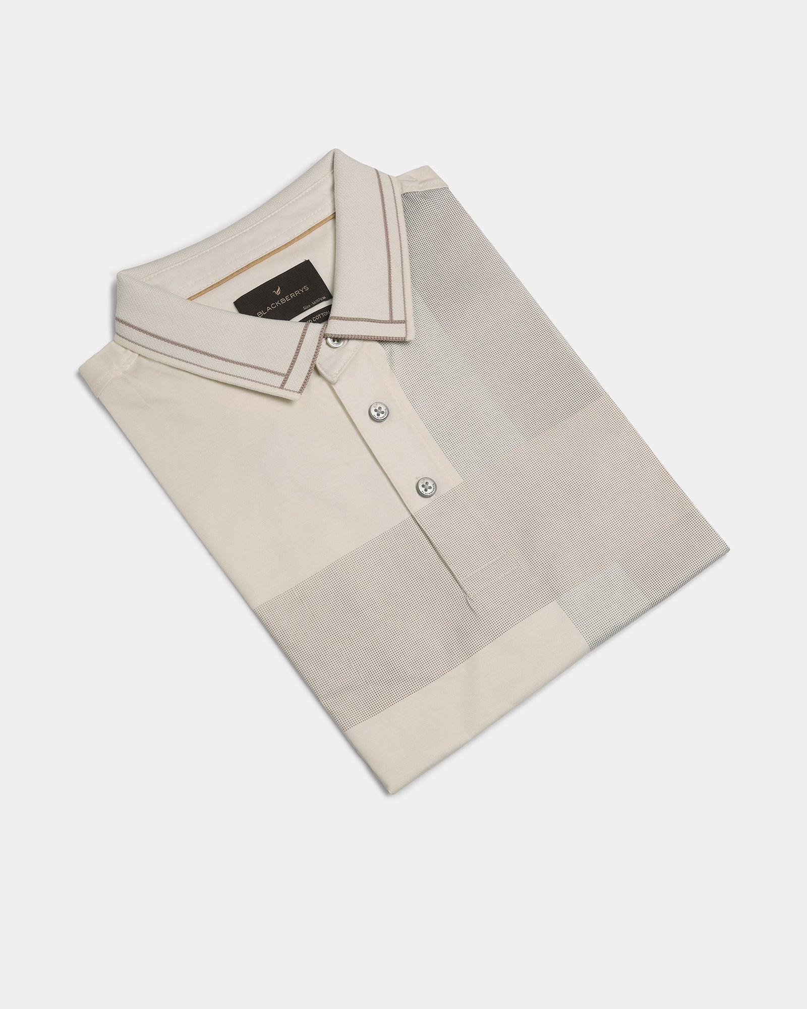 Off White Printed Polo - Muki
