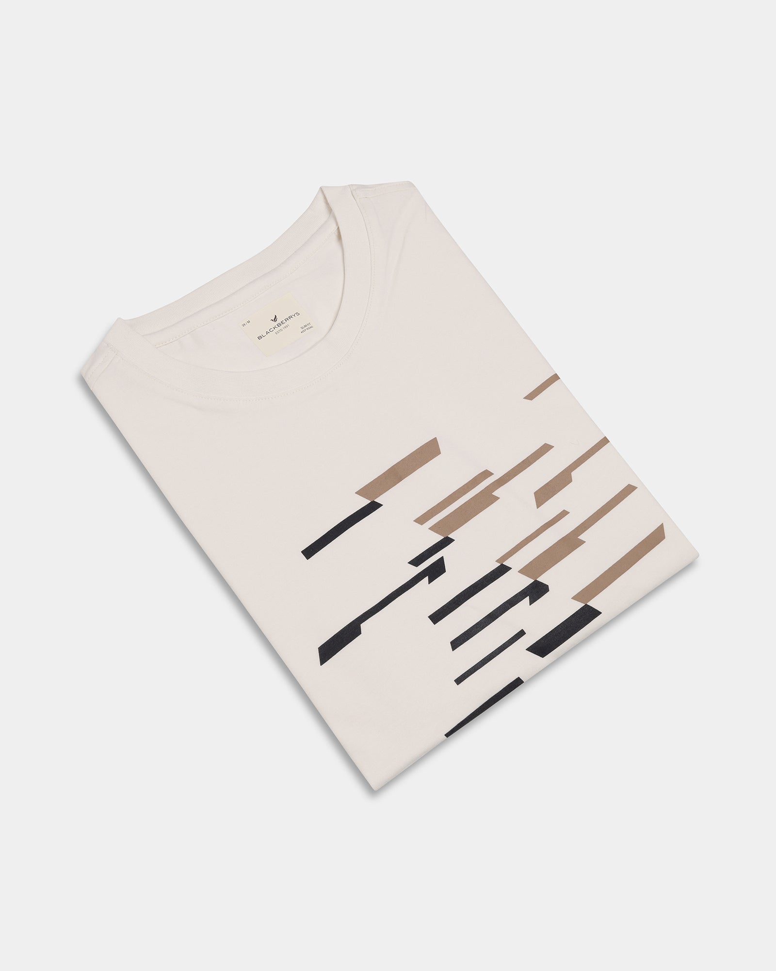 Off White Crew Neck Printed T-Shirt - Ryuji