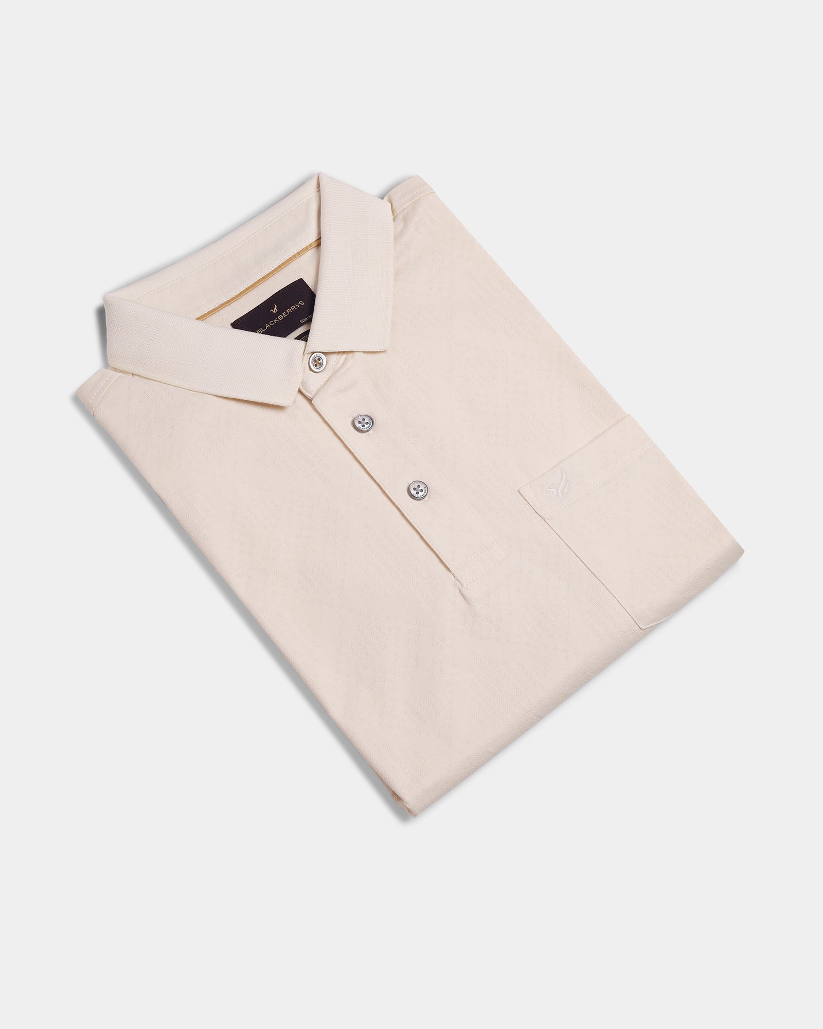 Off White Textured Polo - Min Jun