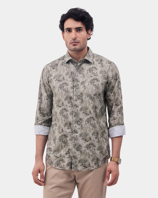Olive Printed Shirt - Wender