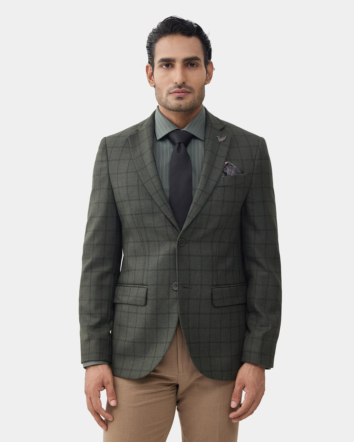 Olive Check Blazer - Windor