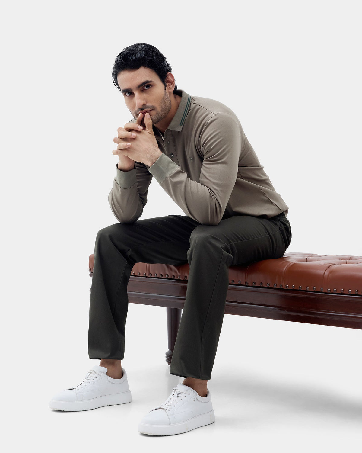 Olive Green Solid Sweatshirt - Charlie