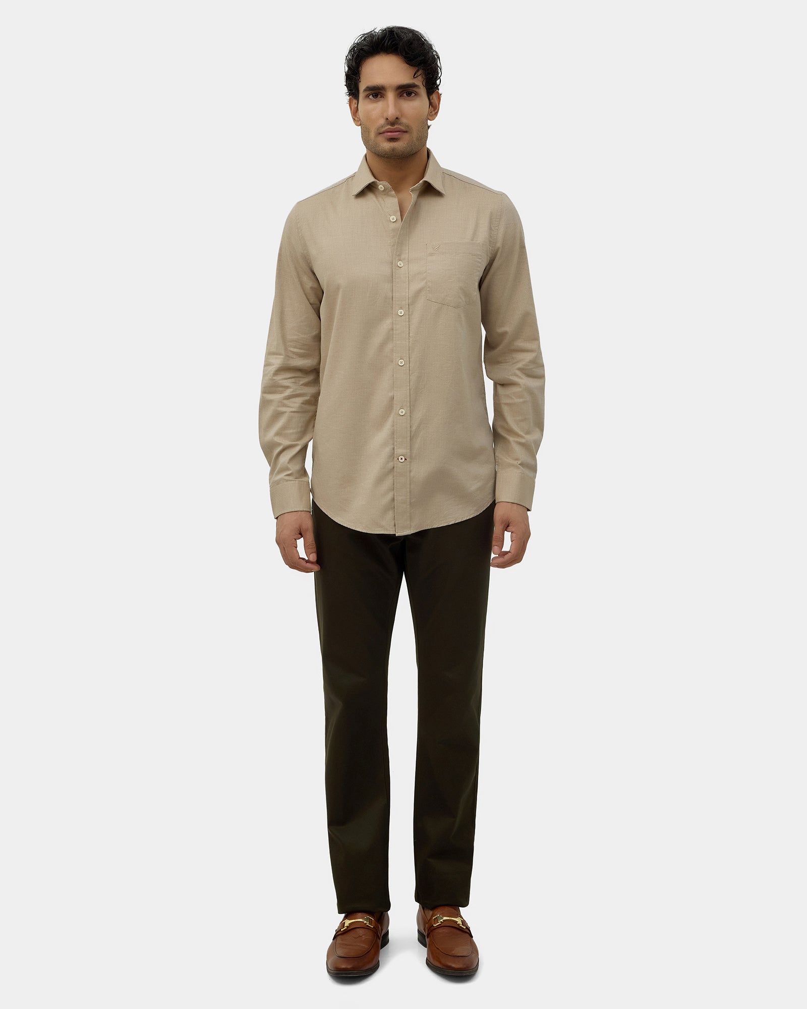 Olive Green Solid Khakis - Saga
