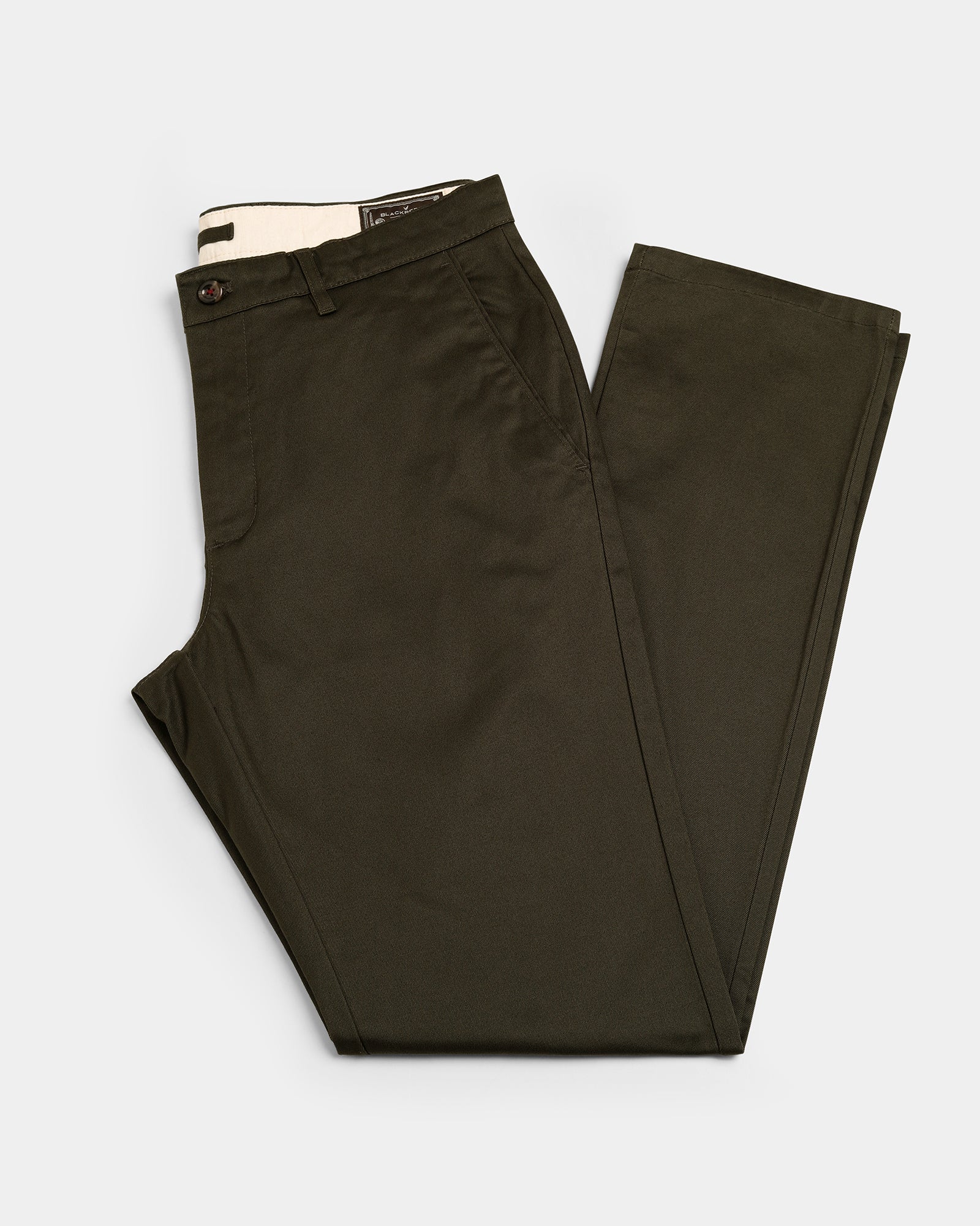 Olive Green Solid Khakis - Saga