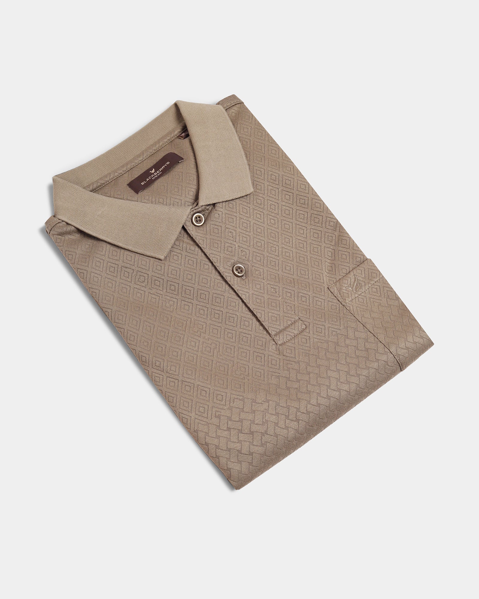 Olive Green Textured Polo - Kesha