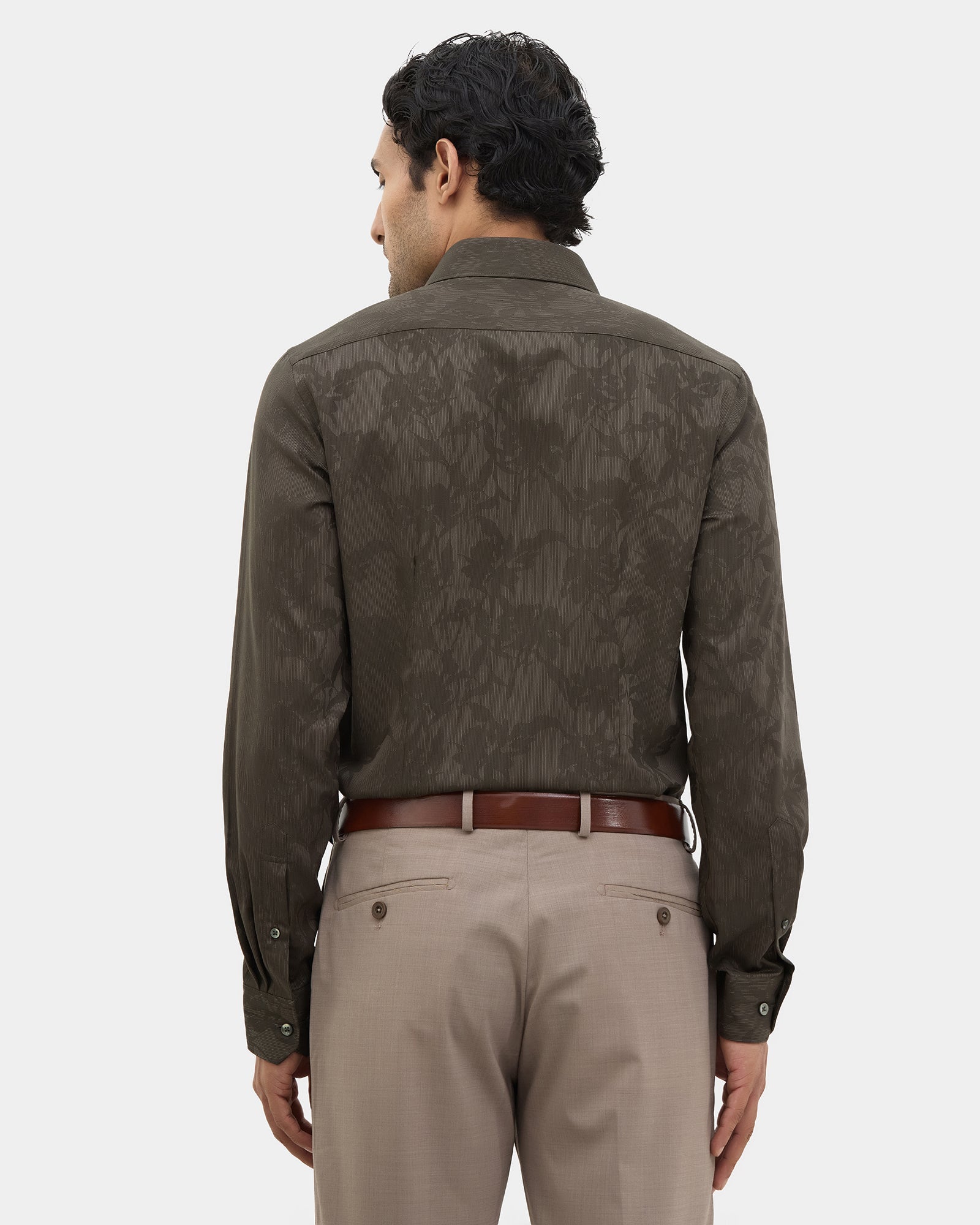 Olive Jacquard Shirt - Aven