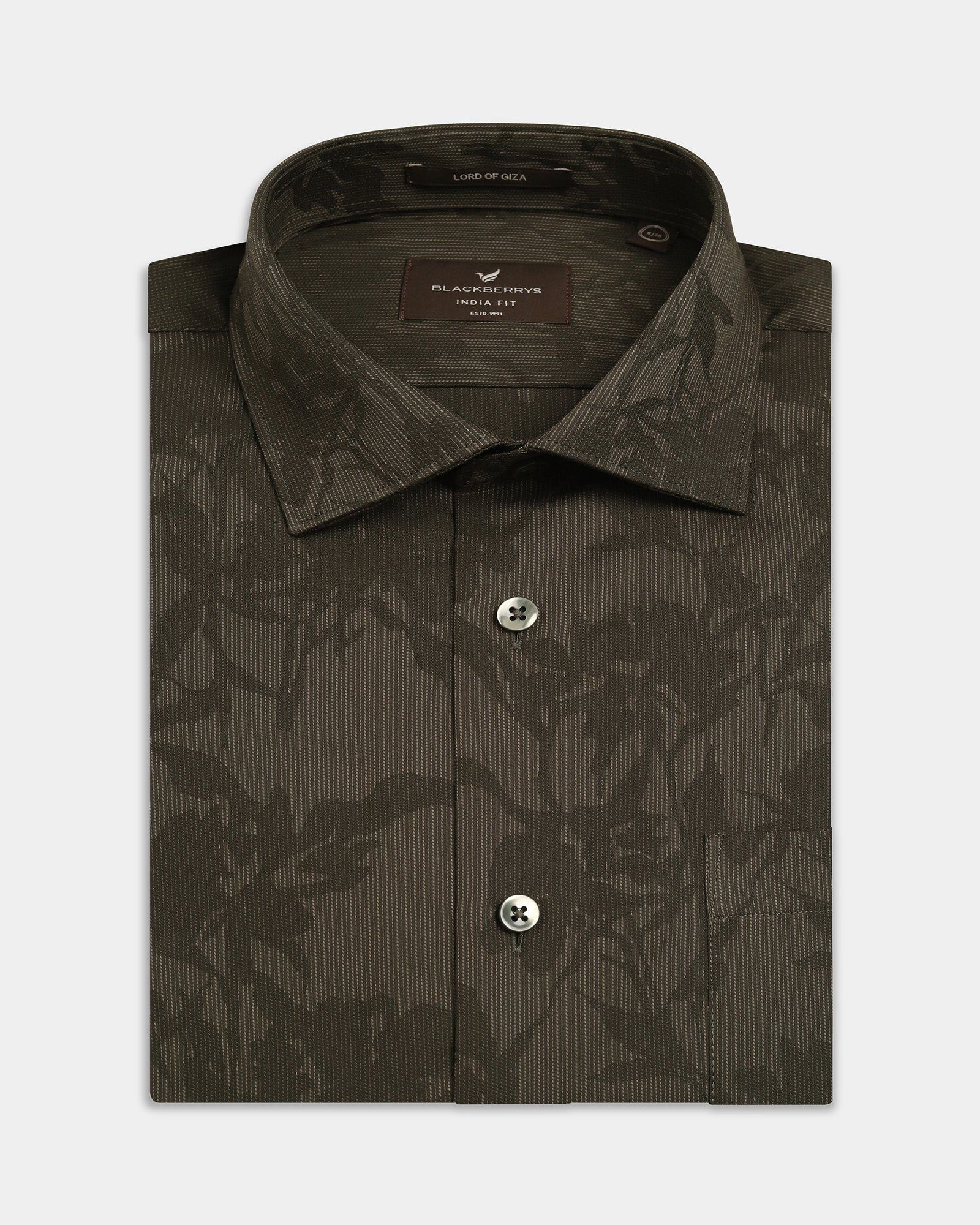Olive Jacquard Shirt - Aven
