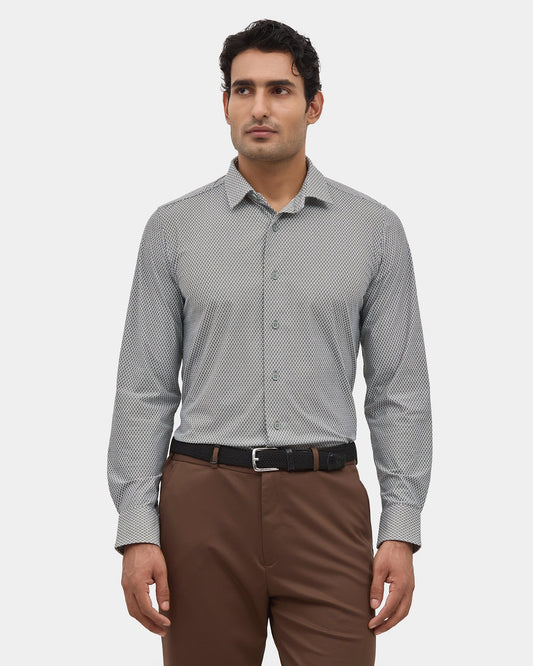 Olive Printed Shirt - Sanmartin