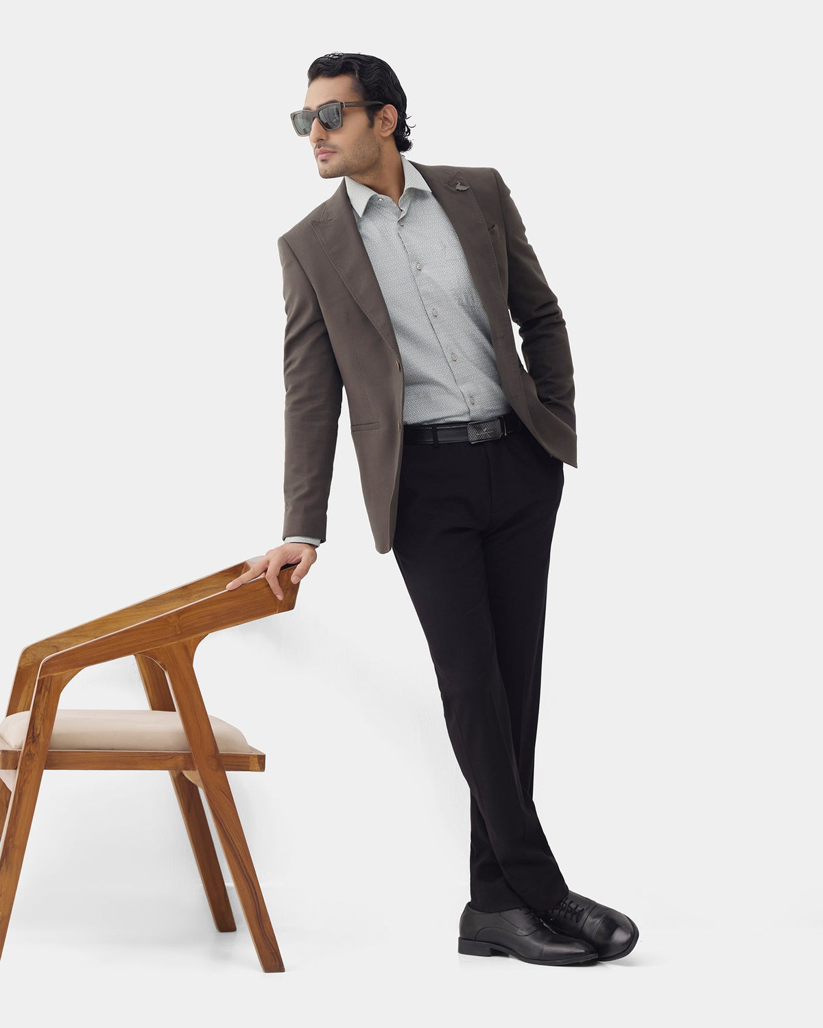 Olive Solid Blazer - Jaize