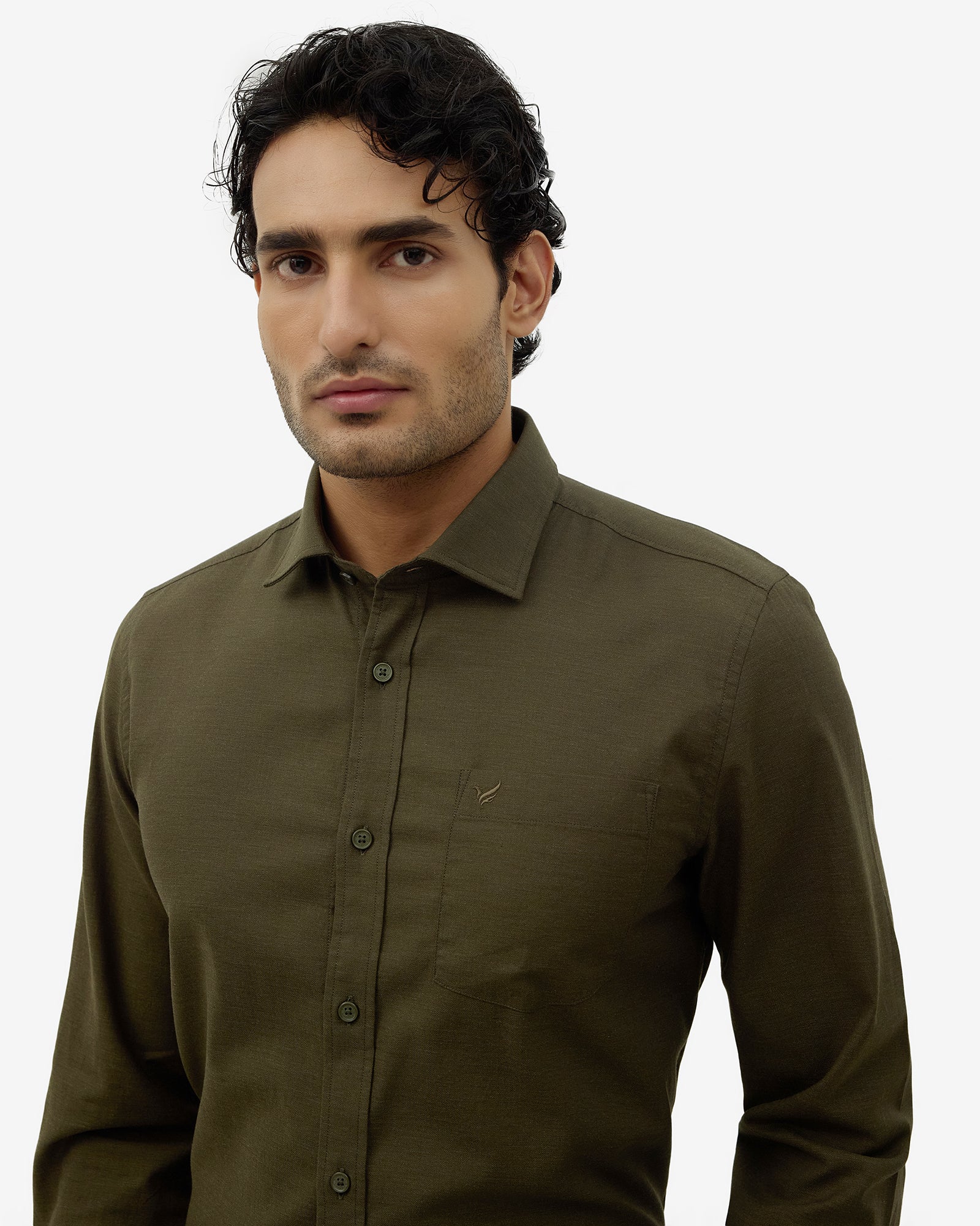Olive Solid Shirt - Ariss