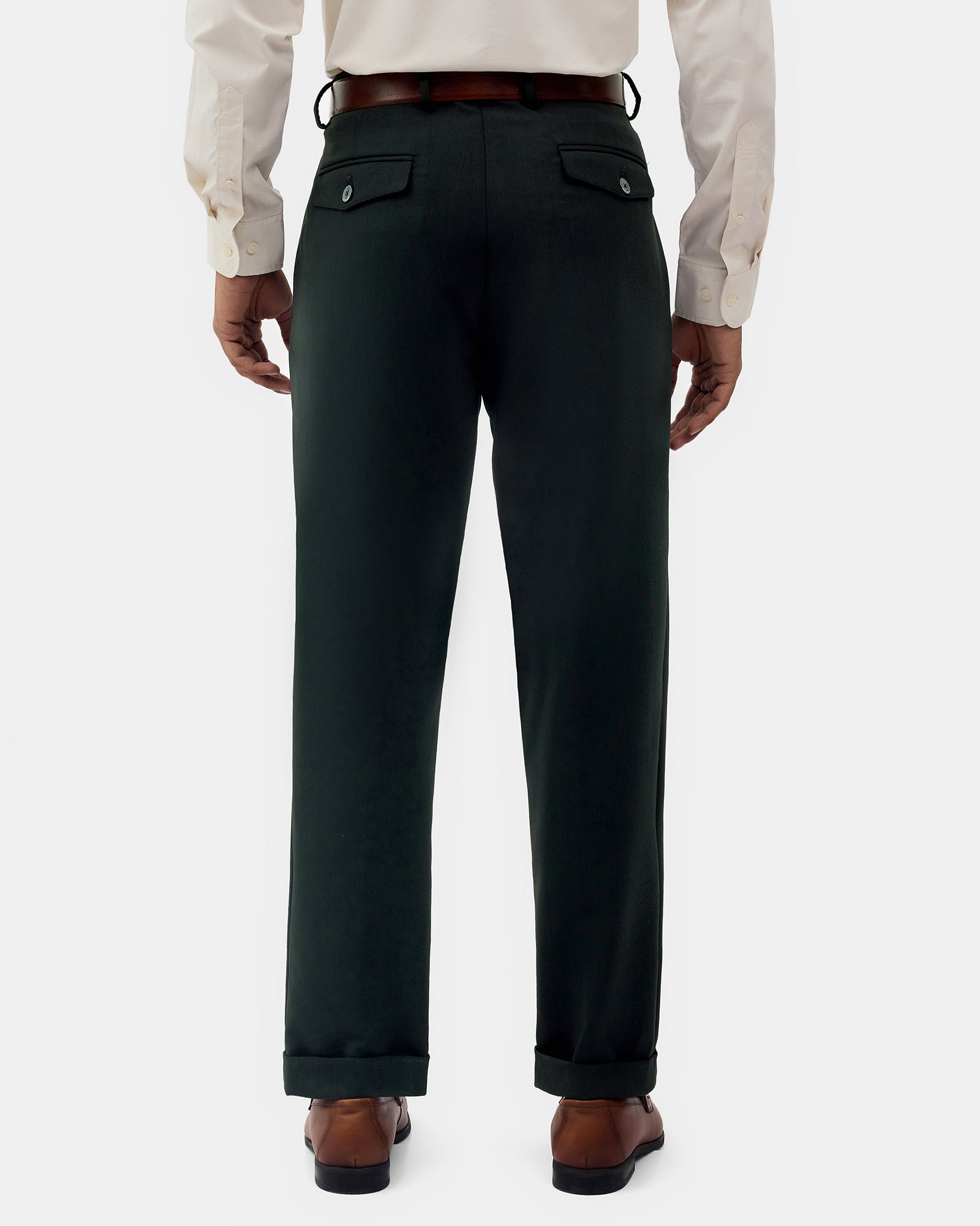 Olive Solid Trouser - Christopher