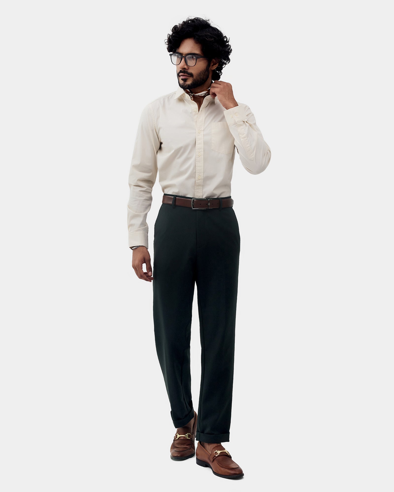Olive Solid Trouser - Christopher