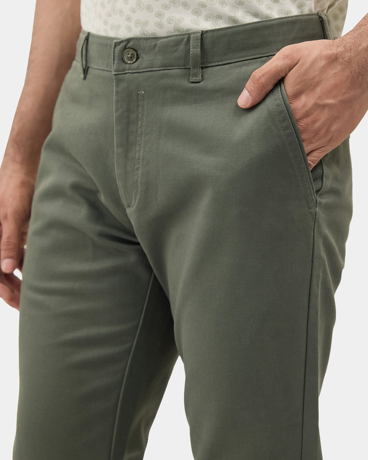 Olive Solid Khakis - Impact
