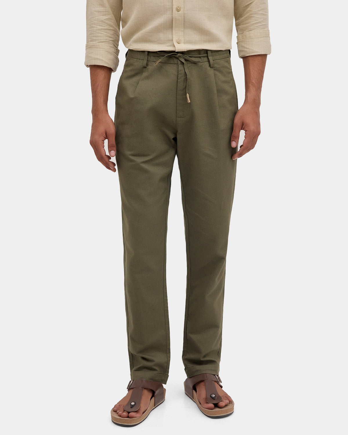 Olive Solid Khakis - Ripple