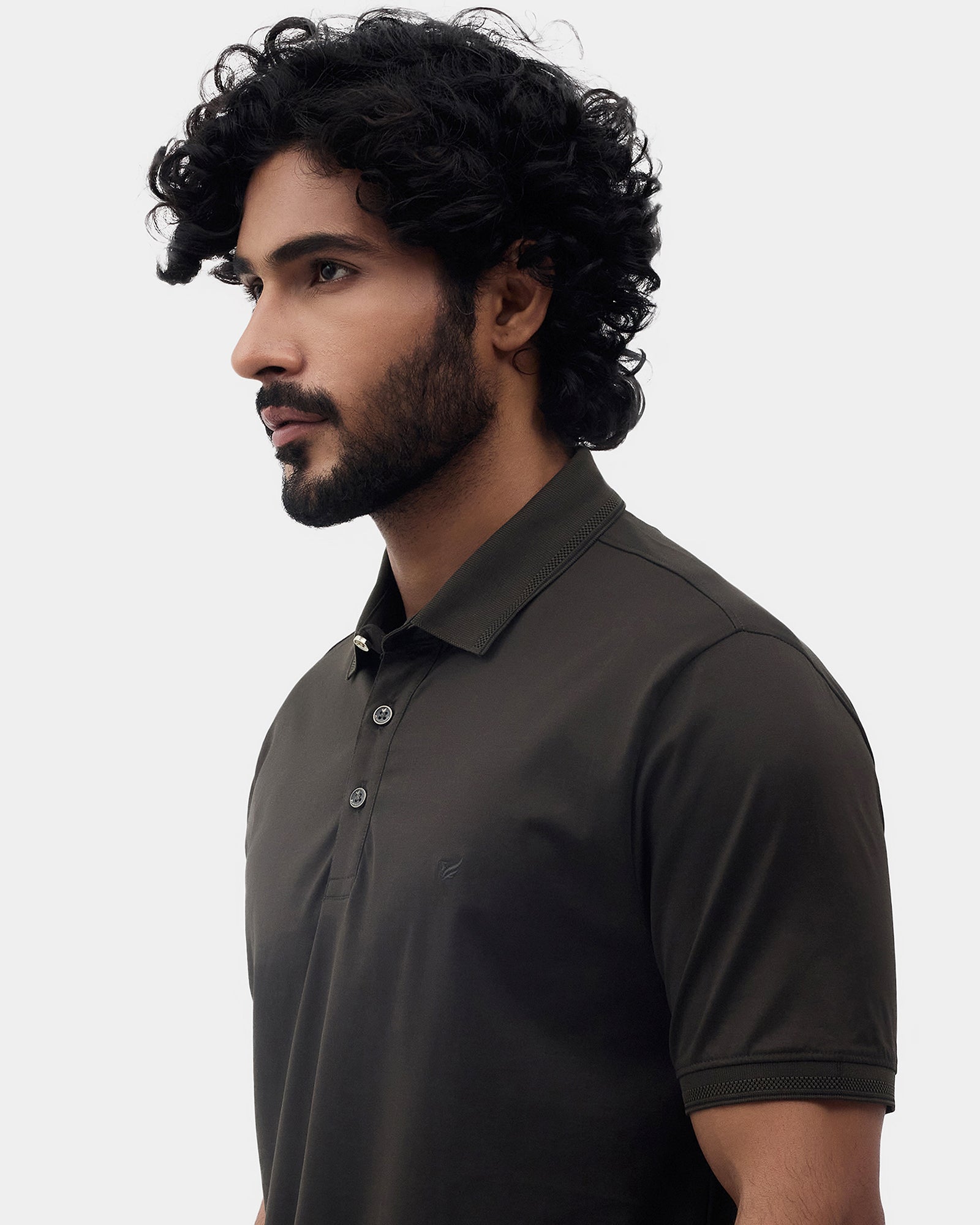 Olive Solid Polo T-Shirts - Orion
