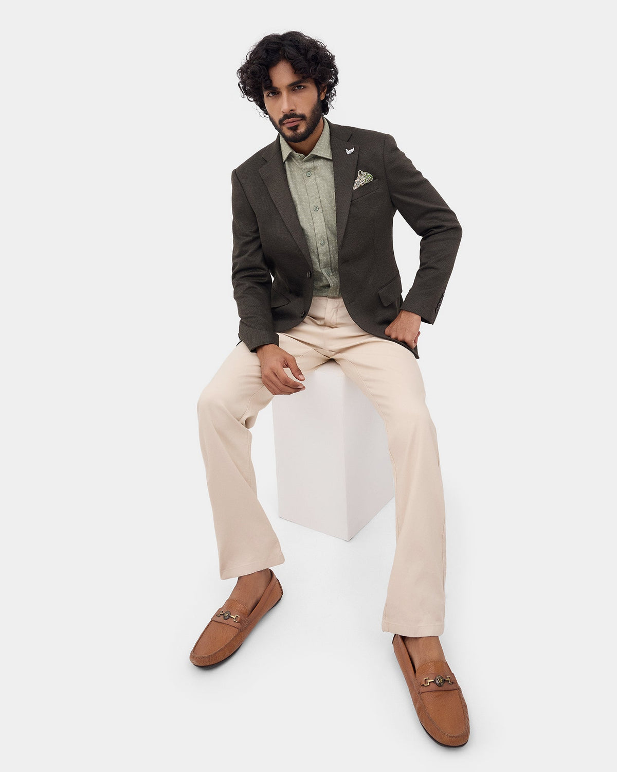 Olive Stripe Blazer - Kiroc
