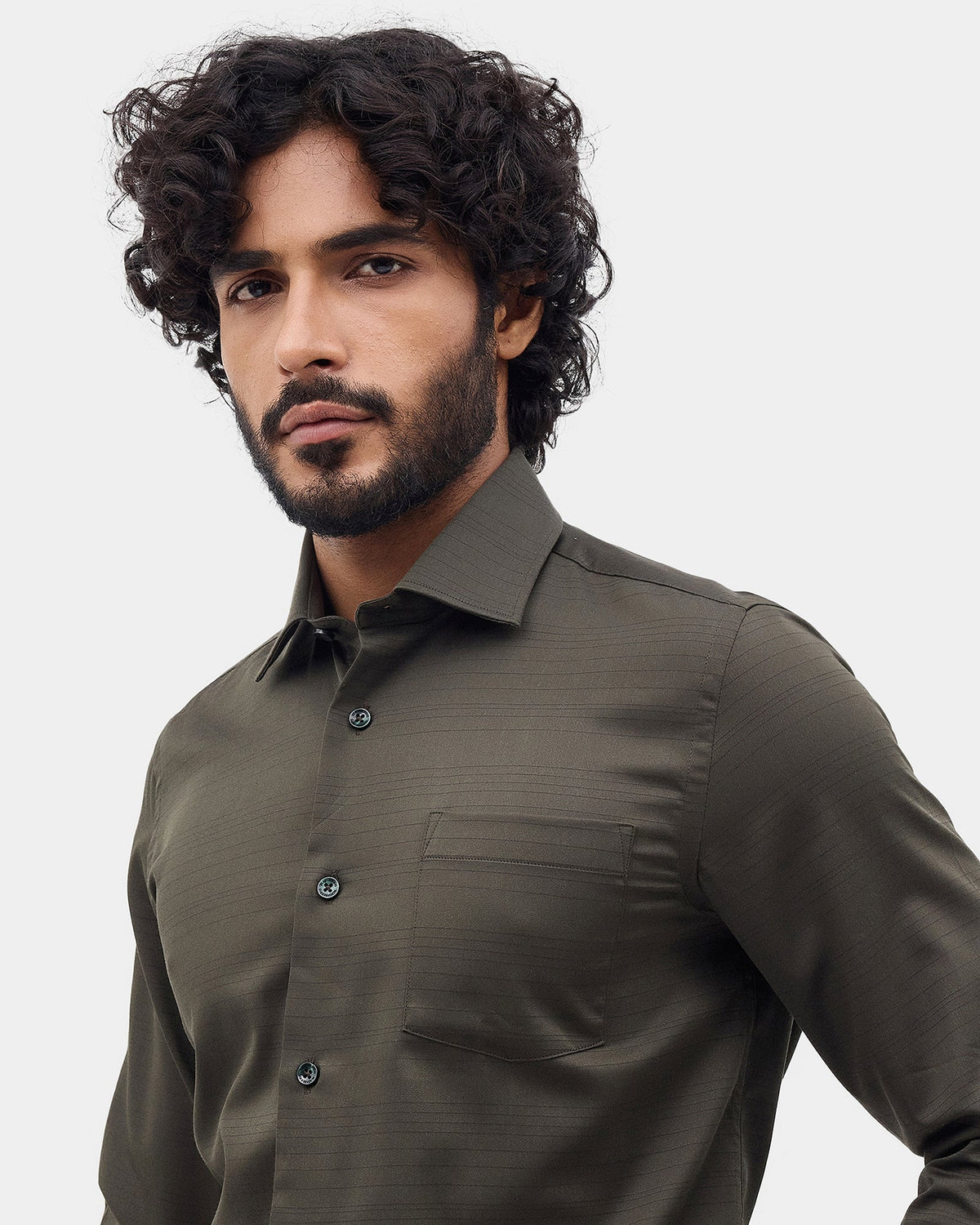 Olive Textured Shirt - Ciri
