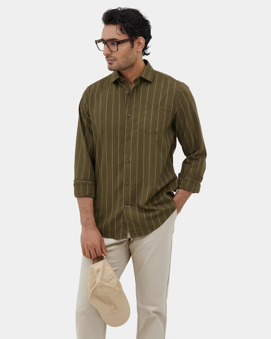 Olive Stripe Shirt - Laren