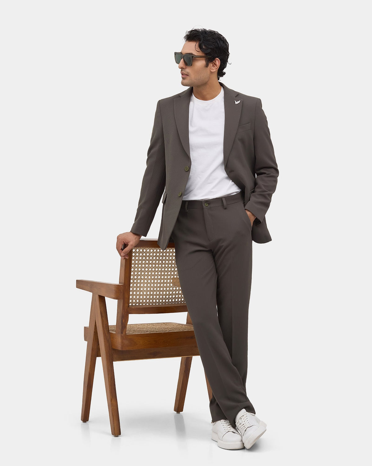 Olive TechPro Two Piece Stripe Suit - Otavio