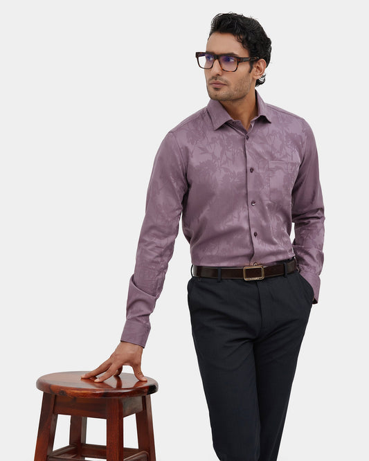 Plum Jacquard Shirt - Aven