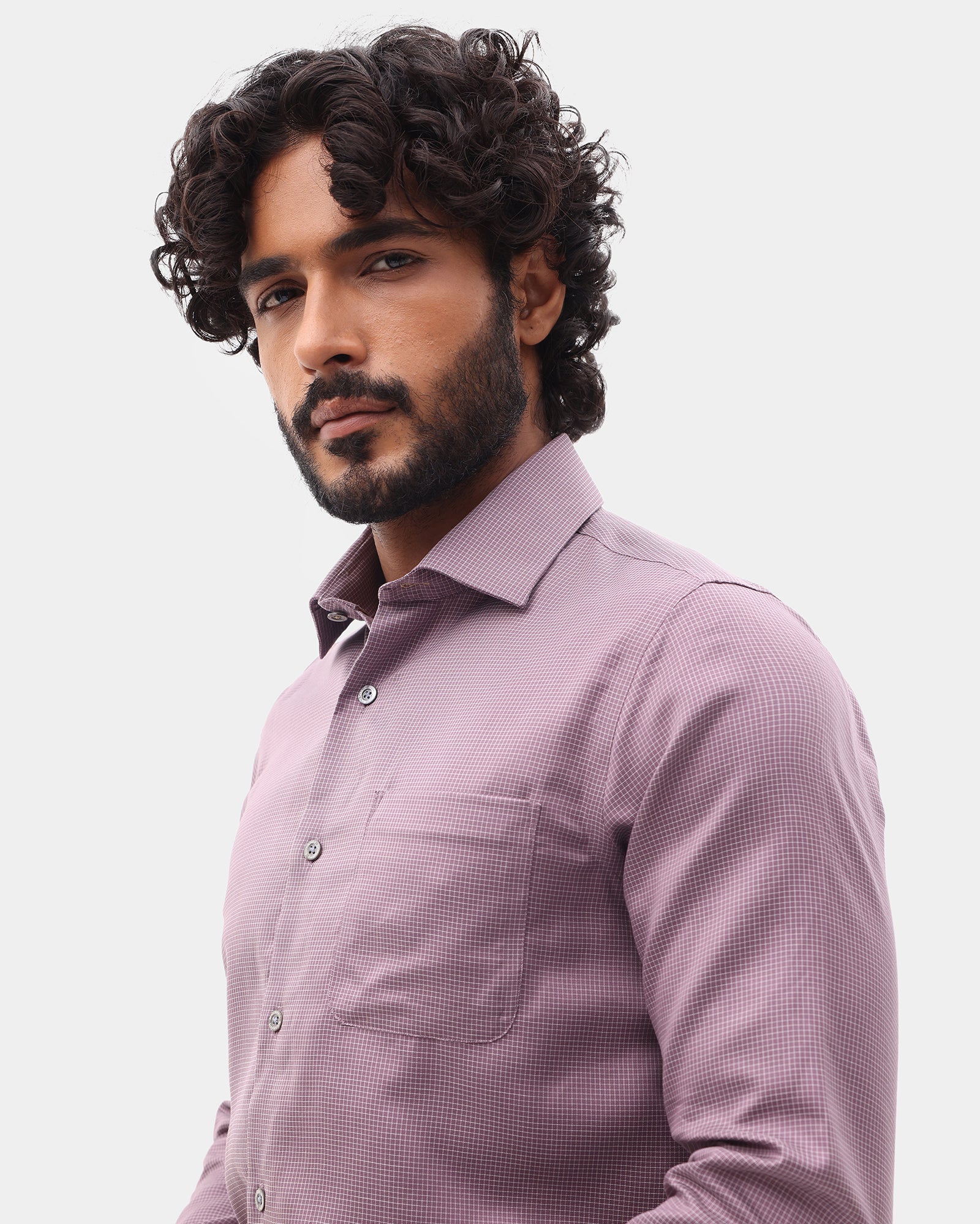 Plum Check Shirt - Herren