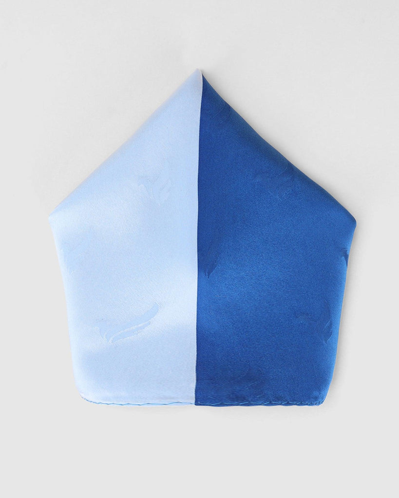 Must Haves Silk Blue Solid Pocket Square - New Teddy