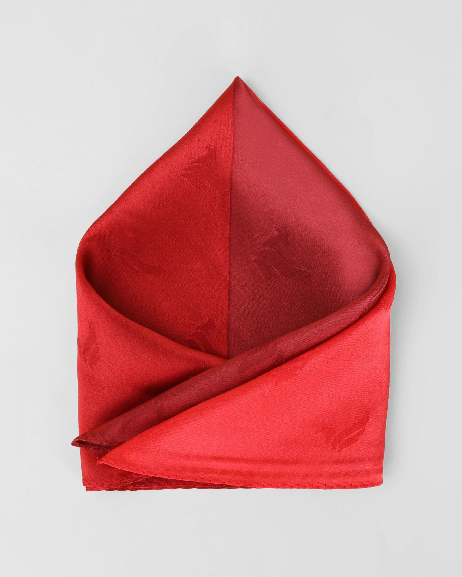 Must Haves Silk Red Solid Pocket Square - New Teddy