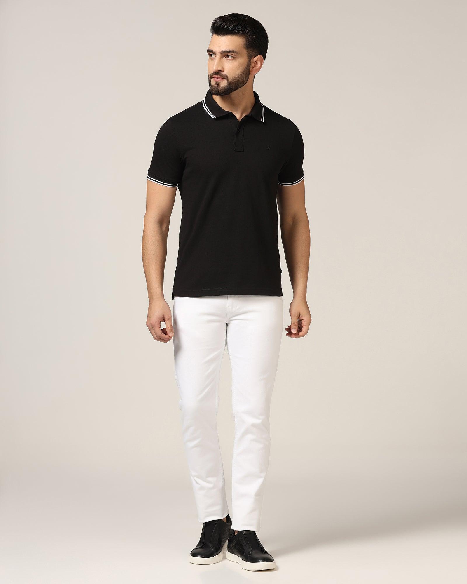 Polo Black Solid T-Shirt - Fifa - Blackberrys