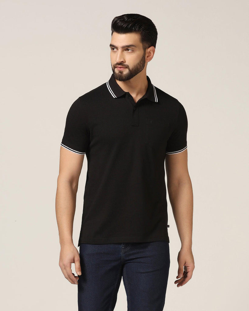 Polo Black Solid T-Shirt - Fifa