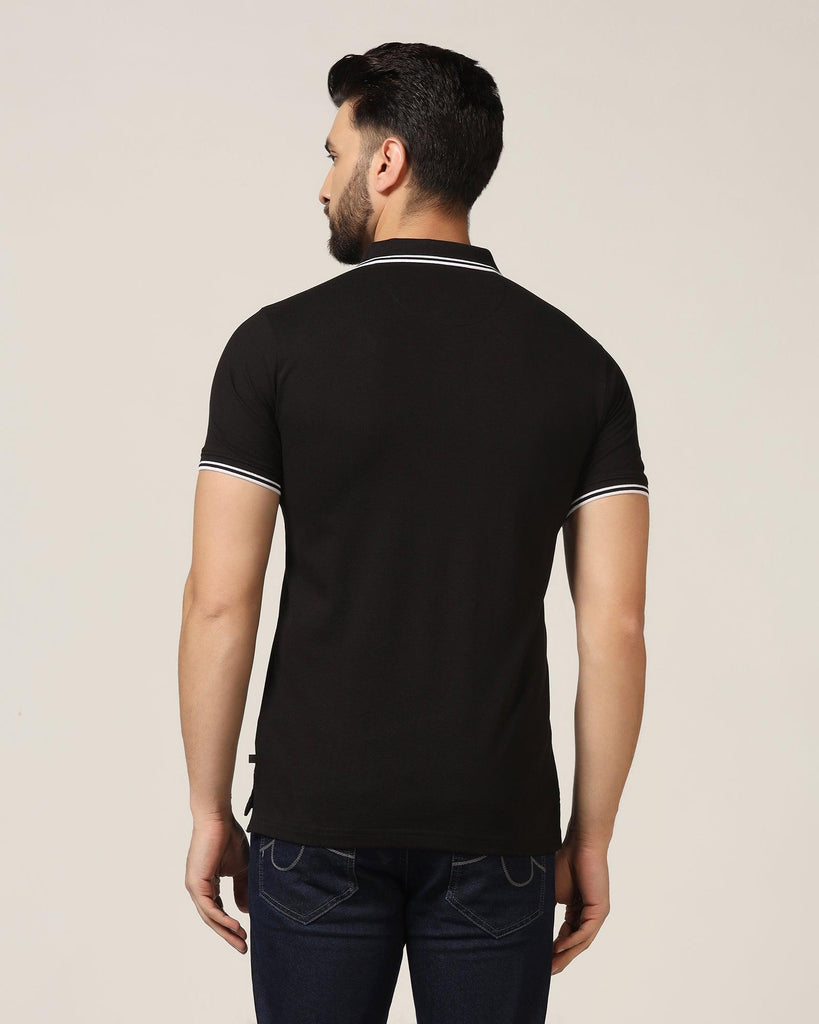 Polo Black Solid T-Shirt - Fifa