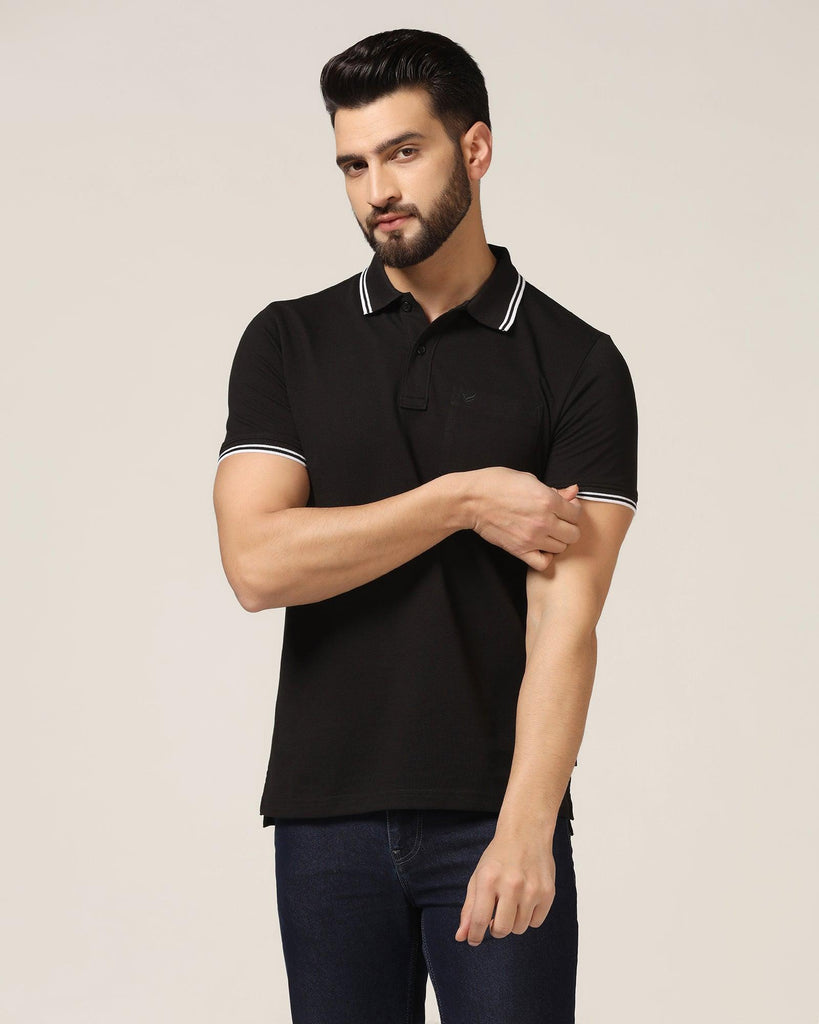 Polo Black Solid T-Shirt - Fifa