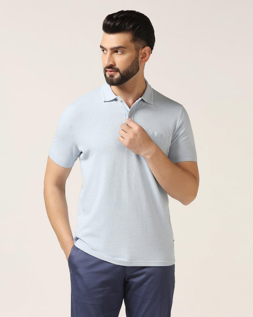 Polo Blue Melange Solid T-Shirt - Alec