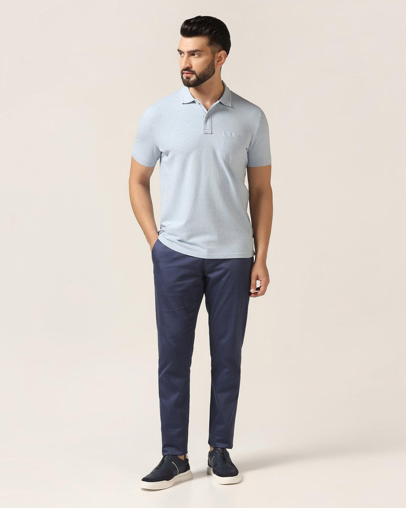 Polo Blue Melange Solid T-Shirt - Alec