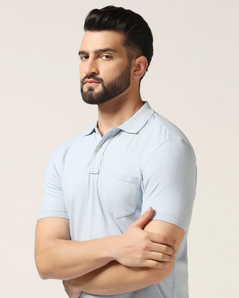 Polo Blue Melange Solid T-Shirt - Alec