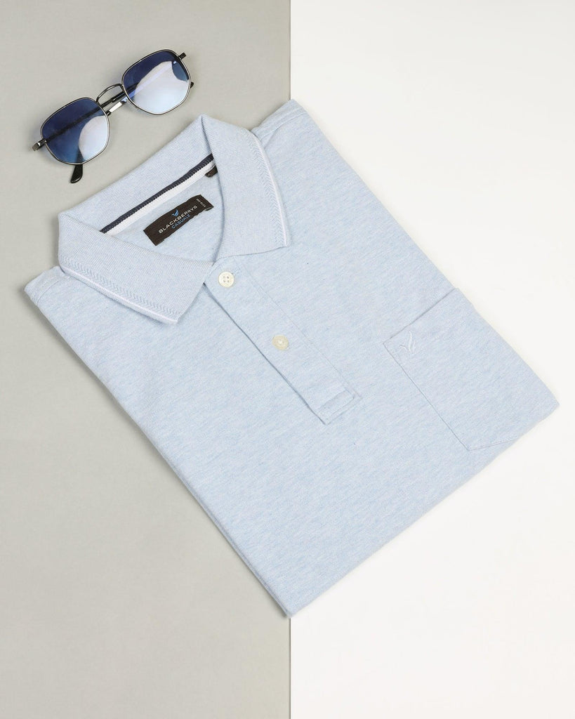 Polo Blue Melange Solid T-Shirt - Alec