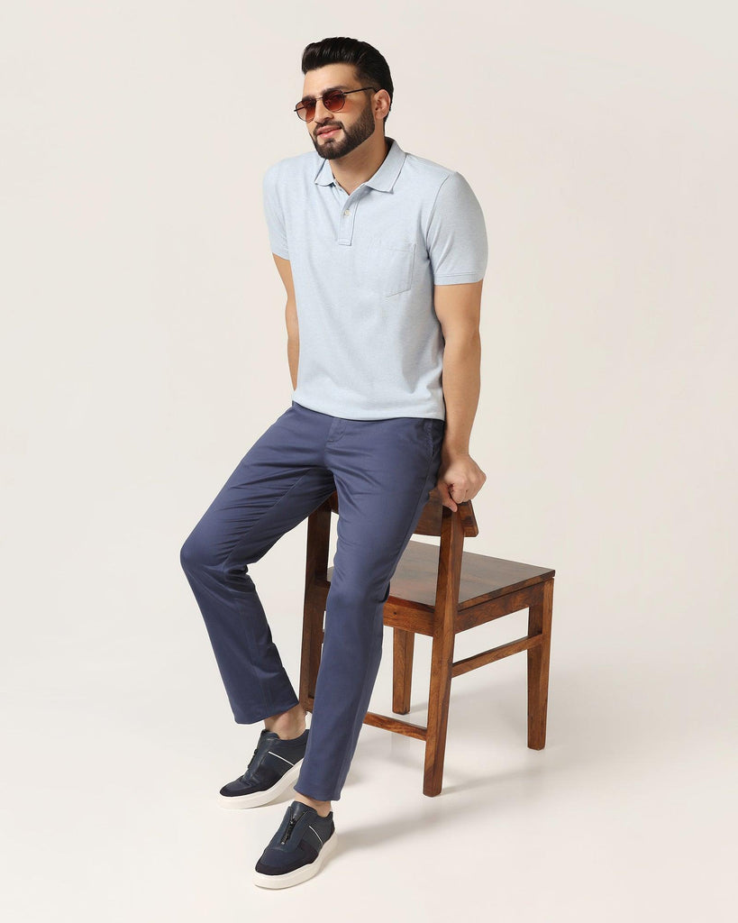 Polo Blue Melange Solid T-Shirt - Alec