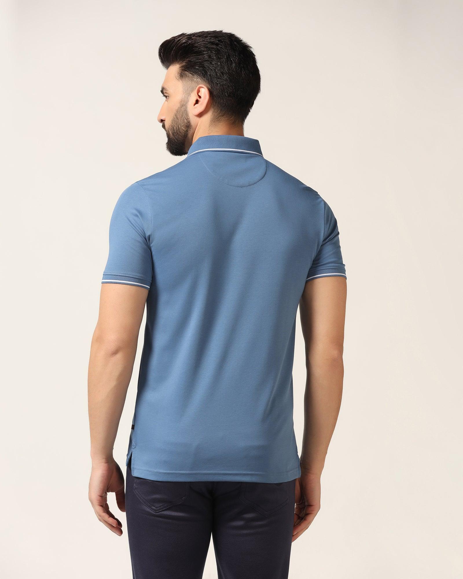 Polo Blue Solid T-Shirt - Adam