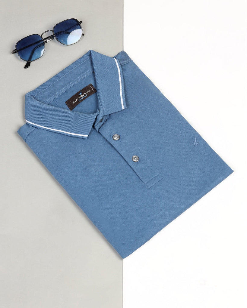 Polo Blue Solid T-Shirt - Adam