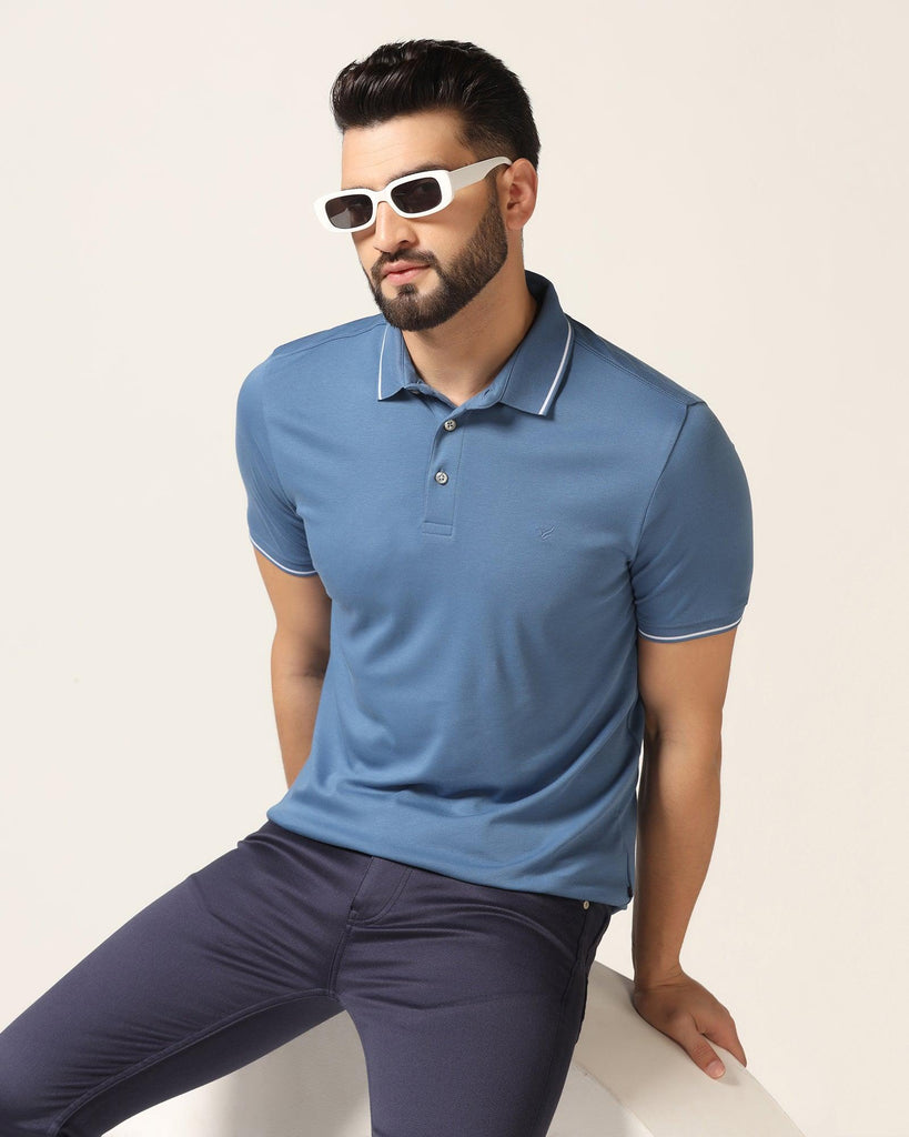 Polo Blue Solid T-Shirt - Adam