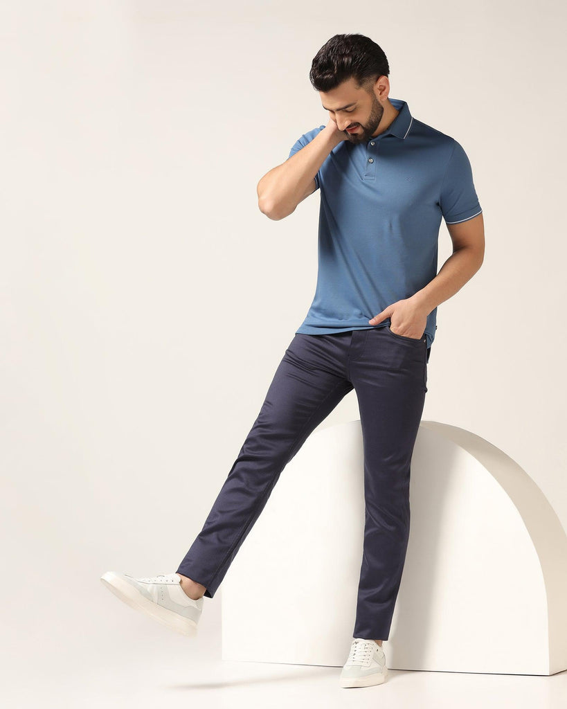 Polo Blue Solid T-Shirt - Adam