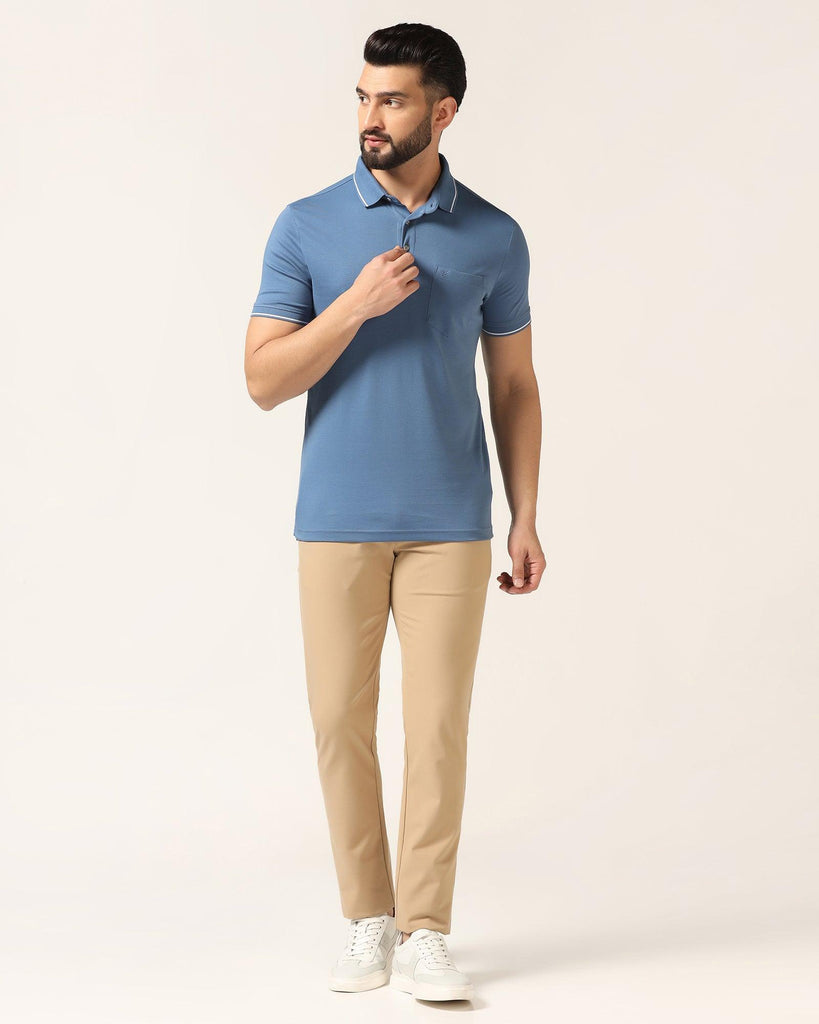 Polo Blue Solid T-Shirt - Adam