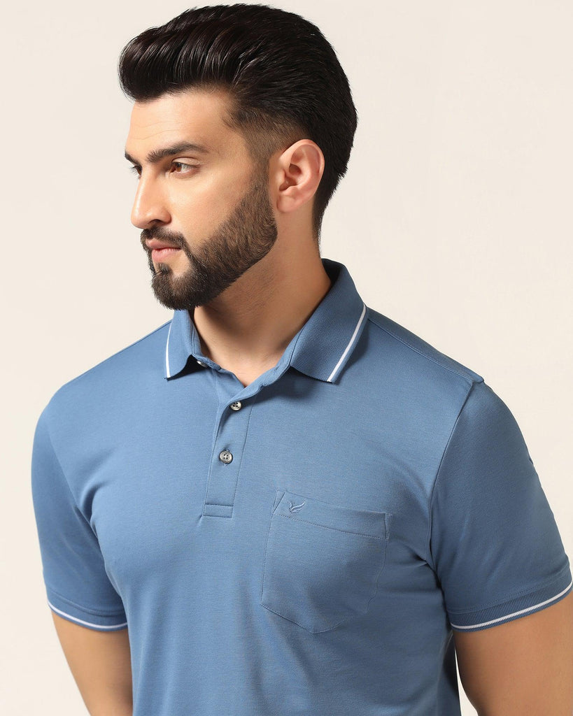 Polo Blue Solid T-Shirt - Adam