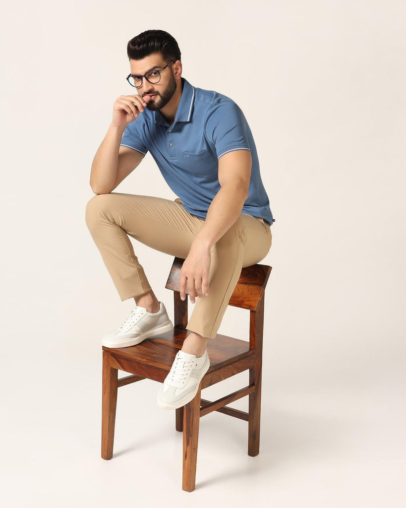 Polo Blue Solid T-Shirt - Adam