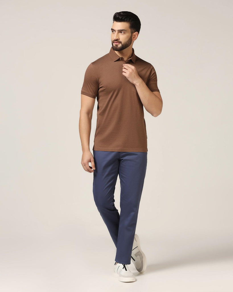 Polo Brown Melange Solid T-Shirt - Felix