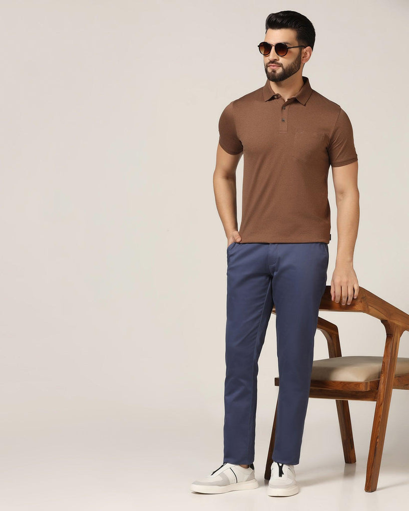 Polo Brown Melange Solid T-Shirt - Felix