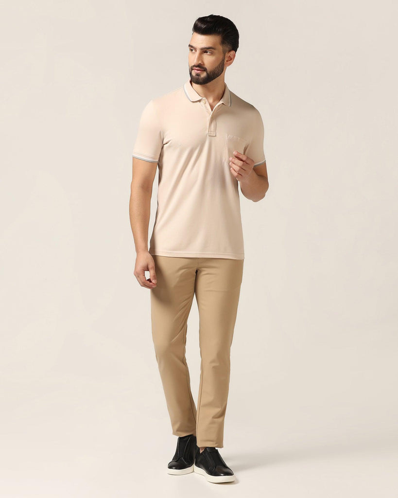 Polo Cream Solid T-Shirt - Walter