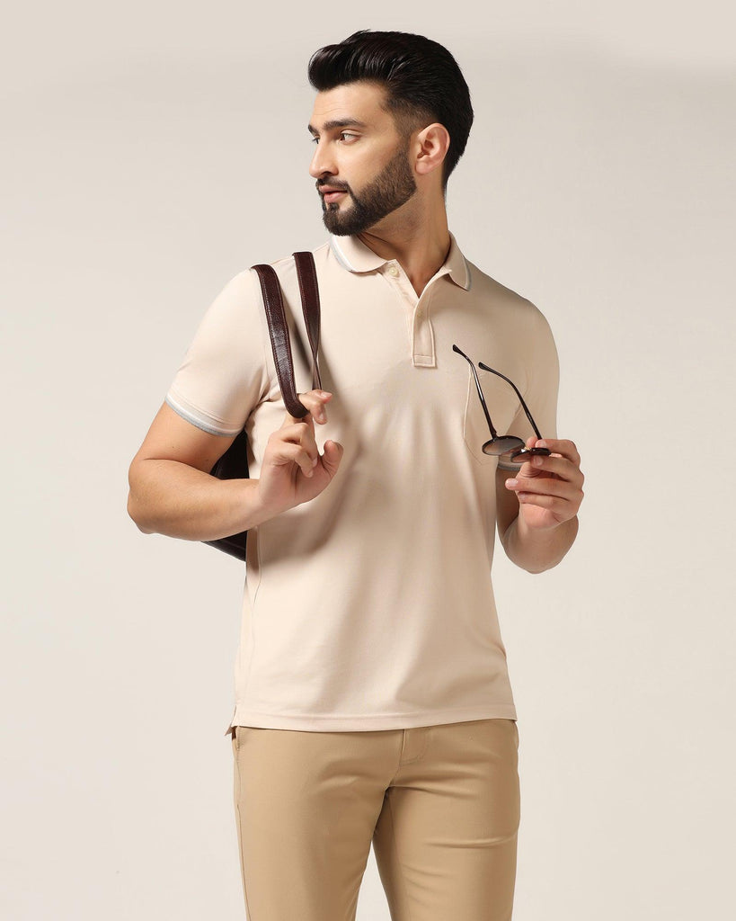 Polo Cream Solid T-Shirt - Walter